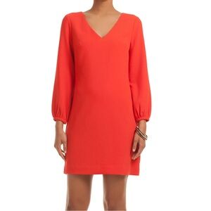 Trina Turk Orange V-neck 3/4 sleeve mini dress size 12